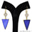 Blue & White Druzy Dangle Earring Gold Electroplated Druzy Gemstone Hook Earring (BWER-90133) - GemMartUSA