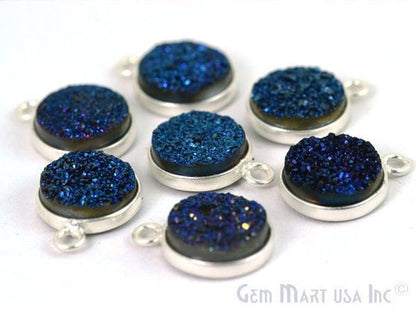 Titanium Druzy 10mm Round Bezel Connector (Pick Color, Bail, Plating) - GemMartUSA