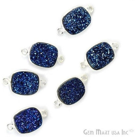 Titanium Druzy 9x11mm Octagon Bezel Connector (Pick Color, Bail, Plating) - GemMartUSA