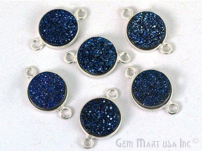 Titanium Druzy 10mm Round Bezel Connector (Pick Color, Bail, Plating) - GemMartUSA