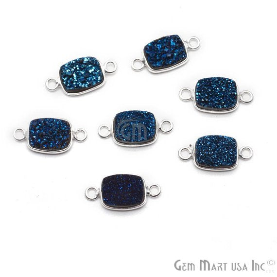 Titanium Druzy 7x9mm Octagon Bezel Connector (Pick Color, Bail, Plating) - GemMartUSA