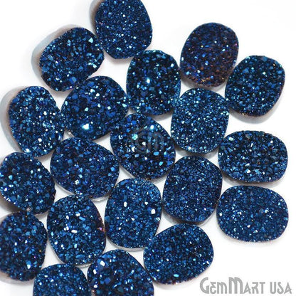 Plain Druzy 8x10mm Octagon Shape Loose Cabochon (Pick Your Color) - GemMartUSA