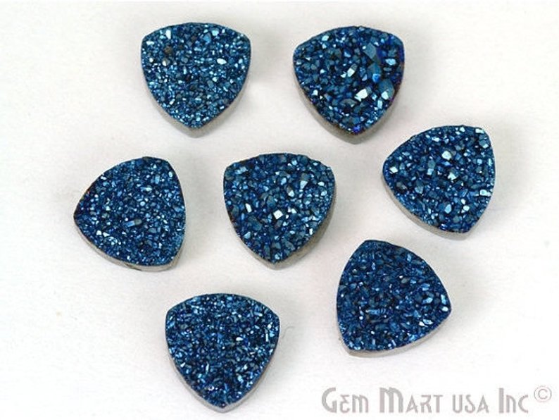 Titanium Druzy Cabochon 10mm Trillion Druzy (Pick Your Color) - GemMartUSA