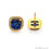 Square Shape 8mm Gold Plated Cubic Zircon Druzy Stud Earrings (Pick your Gemstone) (90032-1)