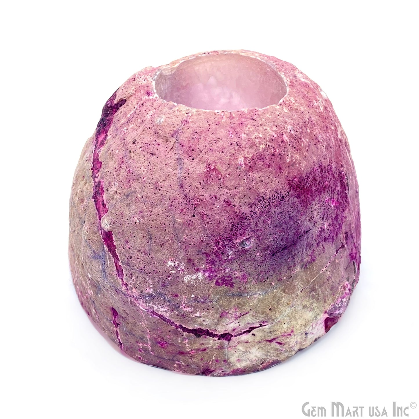 Pink Agate Votive Candle Holder, Cluster Tealight Holder