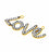 Love' 18x12mm CZ Pave Gold Vermeil Charm for Bracelet & Pendants - GemMartUSA