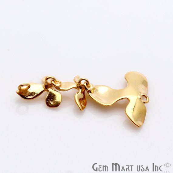 Flower' Shape Gold Vermeil Charm for Bracelet Pendants & Necklace - GemMartUSA