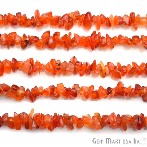 Natural Carnelian Dark Chip Beads Strand-, Semi Precious, Gemstone Rondelle Beads - GemMartUSA