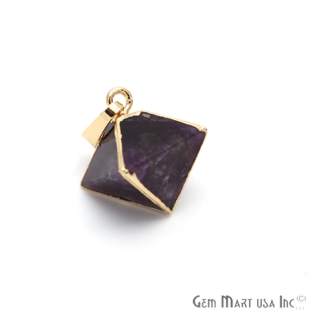 Gemstone Pyramid Pendant, 12mm, Gemstone Gold Pendant,Bracelets Charms,(CHPR) - GemMartUSA