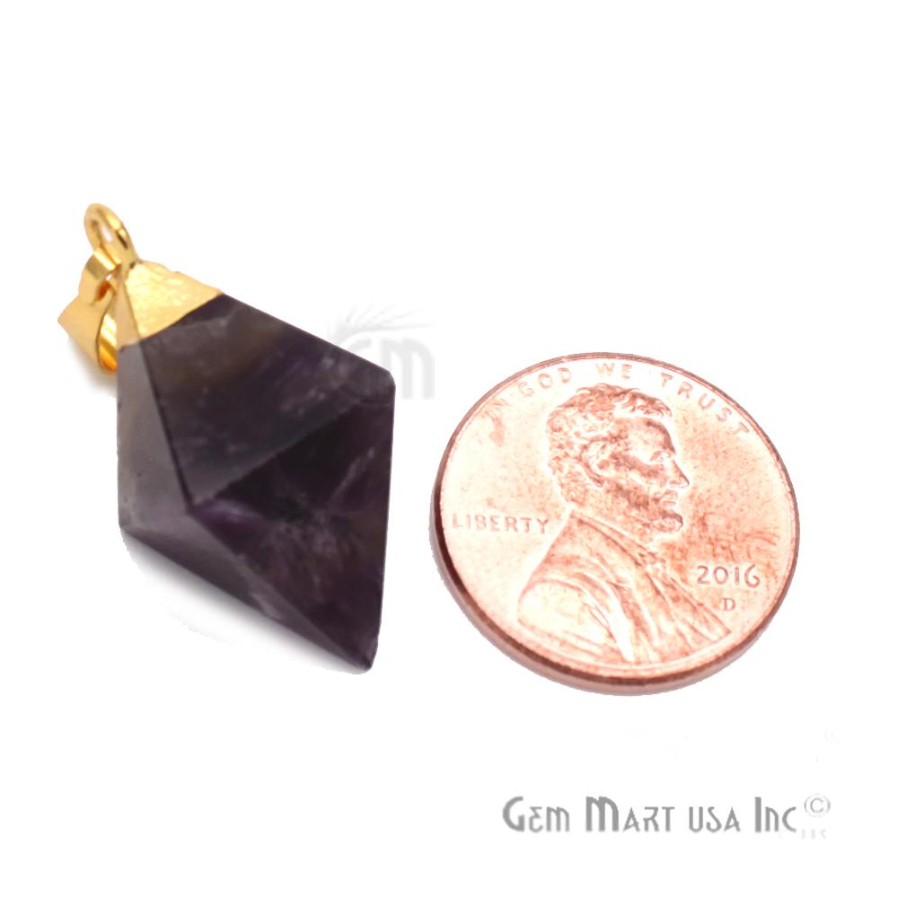 Gemstone Pyramid Pendant, 24mm, Gemstone Gold Pendant,Bracelets Charms,(CHPR) - GemMartUSA