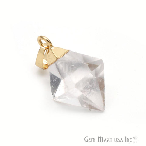 Gemstone Pyramid Pendant, 24mm, Gemstone Gold Pendant,Bracelets Charms,(CHPR) - GemMartUSA