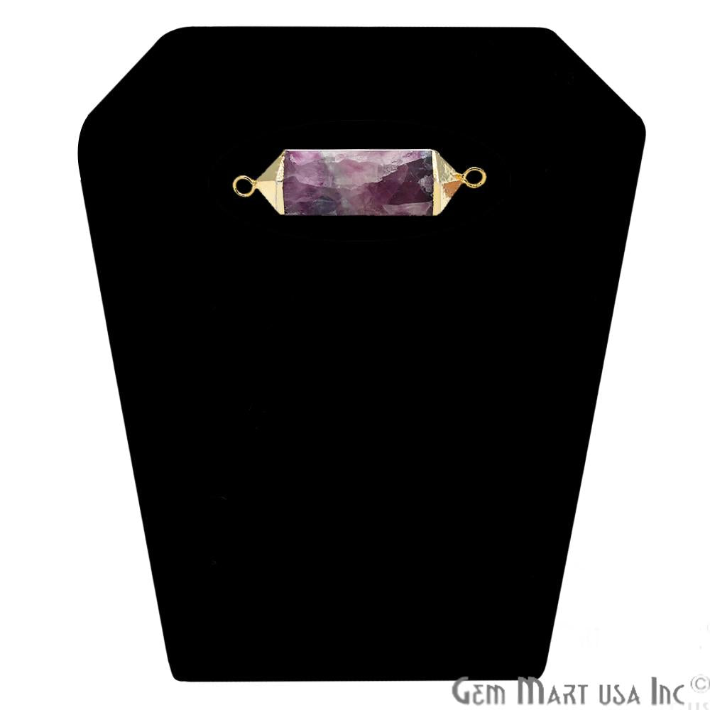 Fluorite Connector, Fluorite Pendant, Gold Plated Gemstone Pendant Connector, Double Point Bail Connector, (CHPR-50045) - GemMartUSA