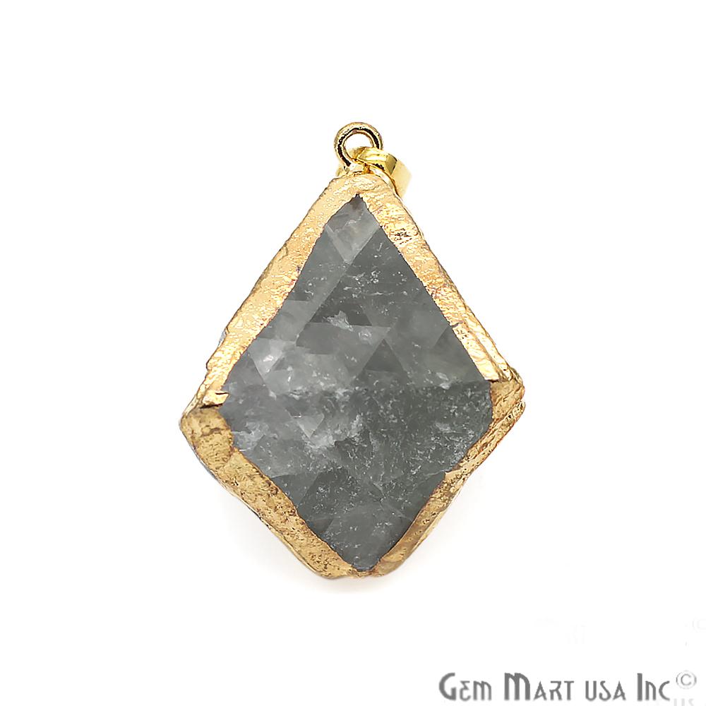 Fluorite Pendant, Pyramid Shape Necklace, Gemstone Gold Pendant, Bracelets Charms,(CHPR-50050) - GemMartUSA