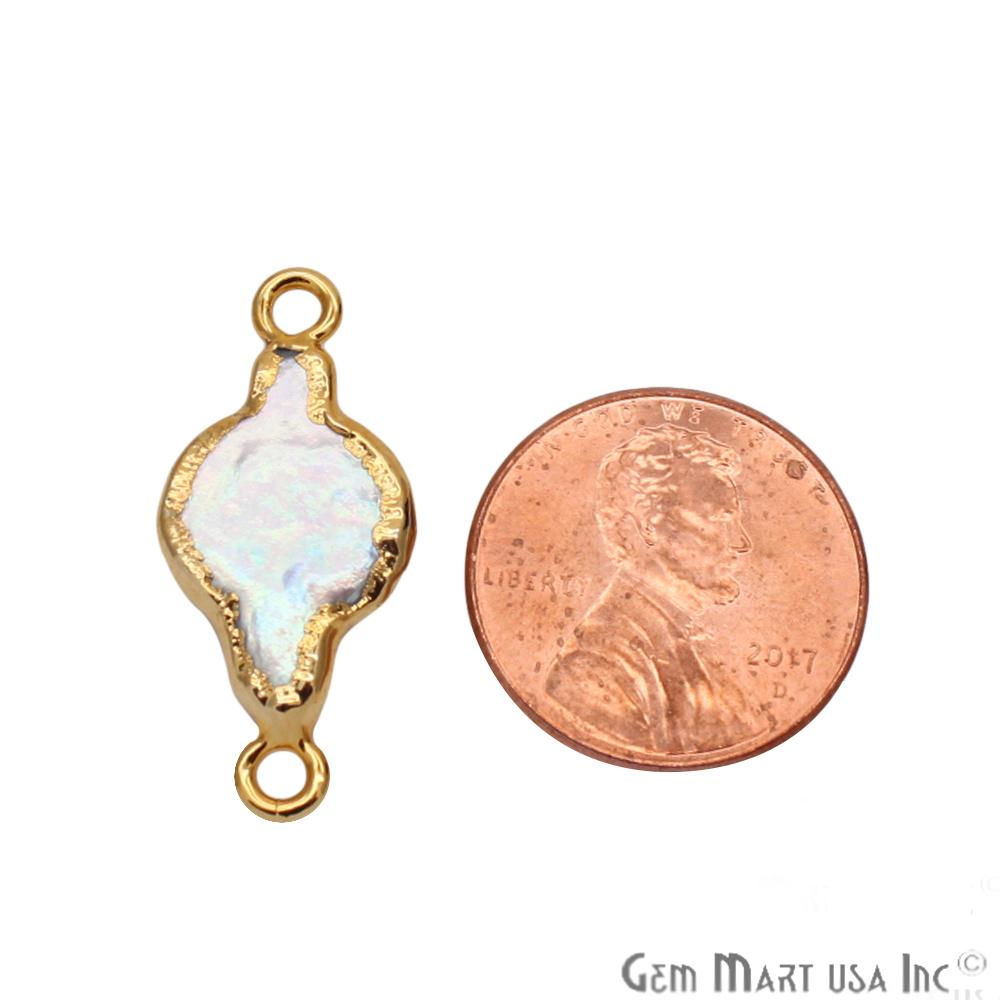 Pearl Gold Connector, Gold Earring Connector, Pearl Bracelet Charms, Necklace Pendant,(CHPR-50060) - GemMartUSA