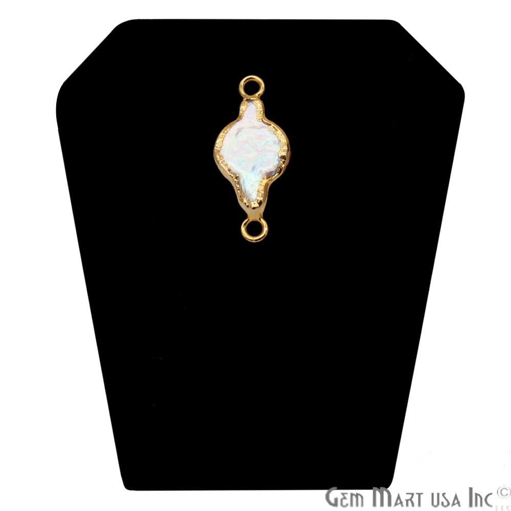 Pearl Gold Connector, Gold Earring Connector, Pearl Bracelet Charms, Necklace Pendant,(CHPR-50060) - GemMartUSA