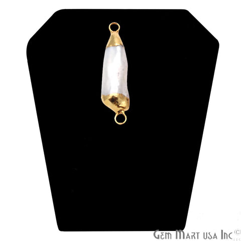 Pearl Gold Connector, Gold Earring Connector, Pearl Bracelet Charms, Necklace Pendant,(CHPR-50061) - GemMartUSA