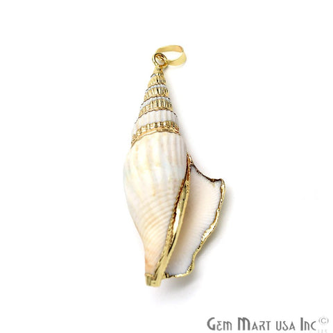 Conch Shell Pendant,Conch Shape Necklace,Gemstone Gold Pendant,Bracelets Beach Charm,(CHPR-50067) - GemMartUSA