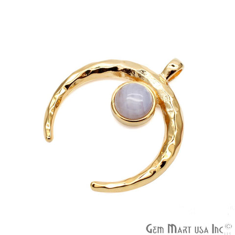 Gemstone Crescent Dangle Pendant,12mm,Gemstone Necklace,Bracelets Charm,(CHPR) - GemMartUSA