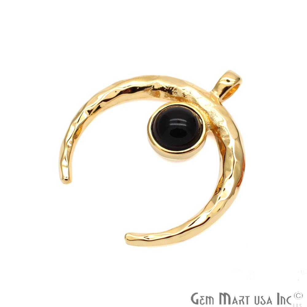 Gemstone Crescent Dangle Pendant,12mm,Gemstone Necklace,Bracelets Charm,(CHPR) - GemMartUSA