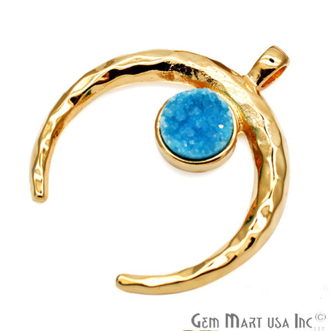 Gemstone Crescent Dangle Pendant,12mm,Gemstone Necklace,Bracelets Charm,(CHPR) - GemMartUSA