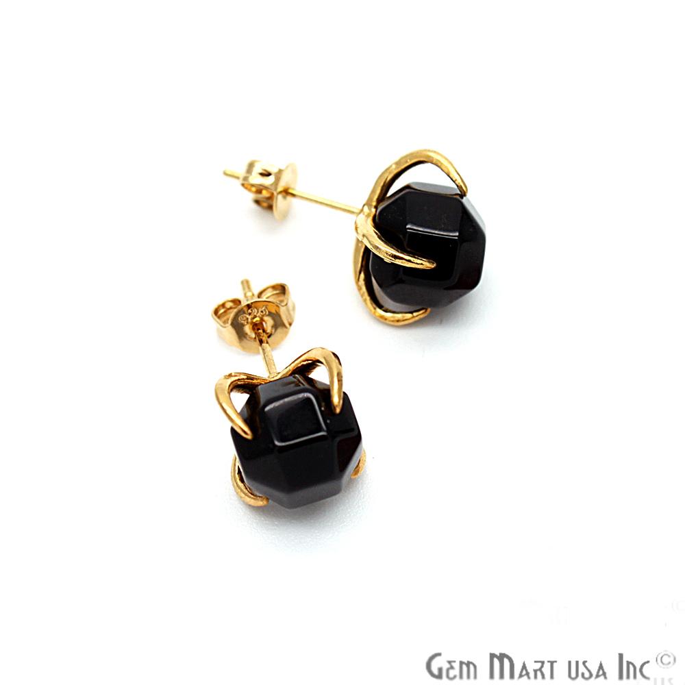 Natural Prong Gold Earring, Gold Plated Prong Setting, Stud Earrings (CHPR-3) - GemMartUSA