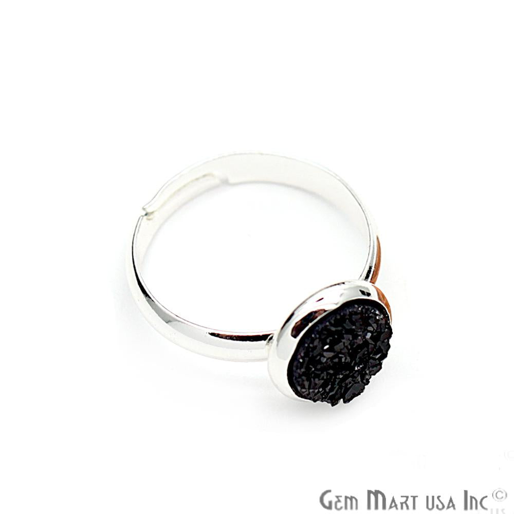 Druzy Ring, Adjustable Druzy Ring, Round Gemstone Ring, Statement Ring, (CHPR-7) - GemMartUSA