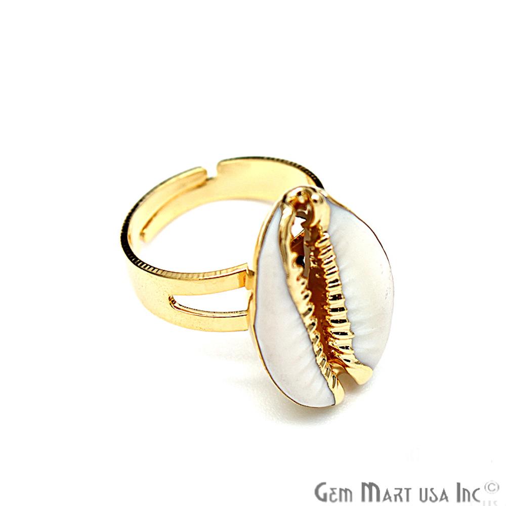 Counch Shell Ring White Conch Shell Ring, Conch Shape, Handmade Ring, GemMartUSA (CHPR-1