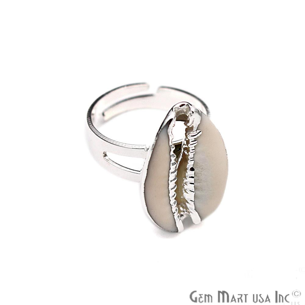 White Conch Shell Ring, Conch Shape, Handmade Ring, GemMartUSA (CHPR-1