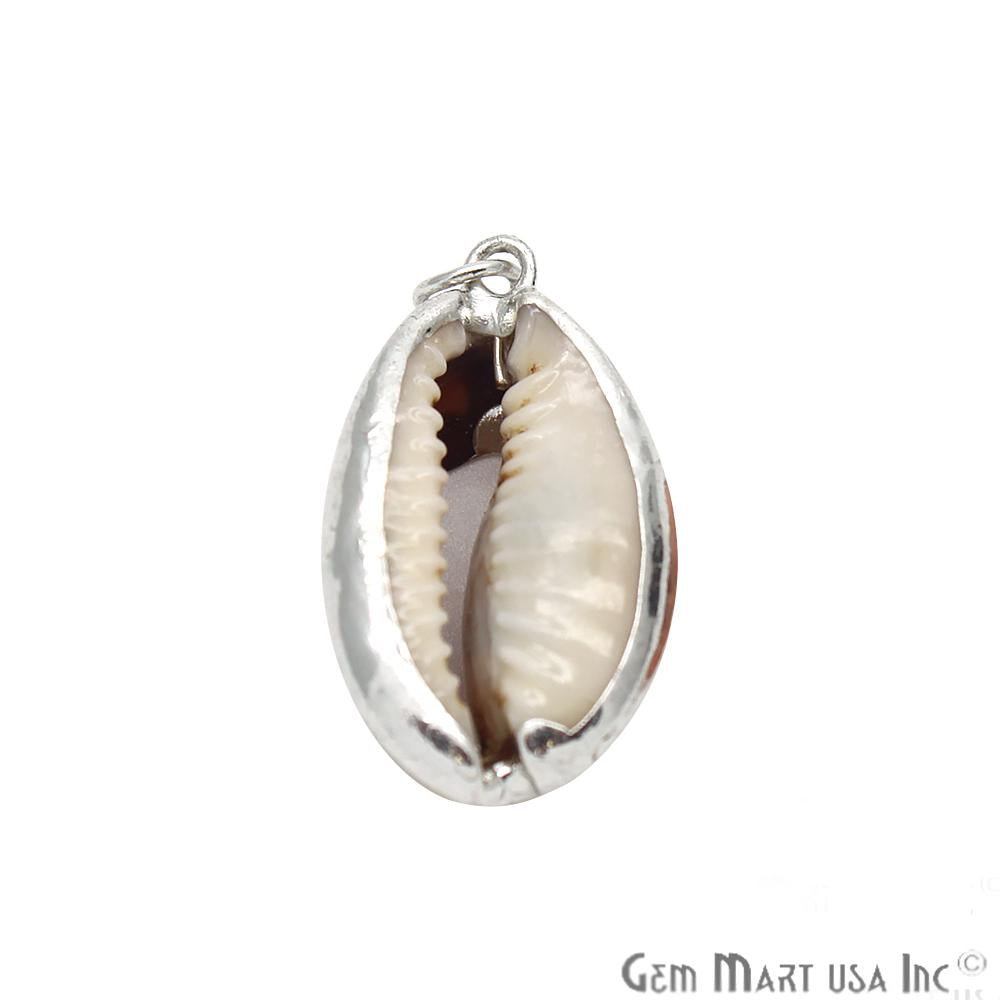 Seashell Conch Pendant, Silver Conch Charm, Seashell Connector, Bracelets Beach Charm,(CHPR-50185) - GemMartUSA