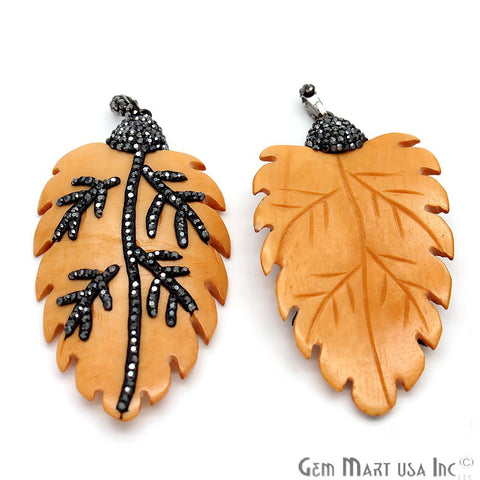 Nature Inspired, Leaf Necklace, Leaf Bracelet, Leaf Pendant Necklace, cubic zirconia earring, unique jewelry finding,(CHPR-50200) - GemMartUSA