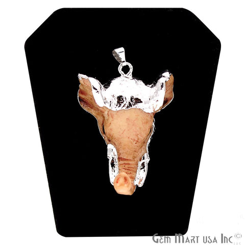 Elephant Head Pendant, Silver Edged Connector, Bracelets Charm, Elephant Head Necklace,(CHPR-50201) - GemMartUSA