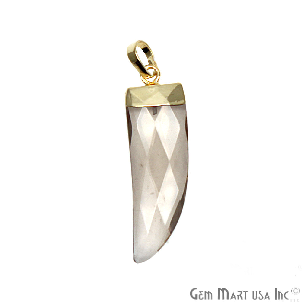 DIY Gemstone Tiger Nail Gold Plated Pendant 1pc (Pick Gemstone) - GemMartUSA