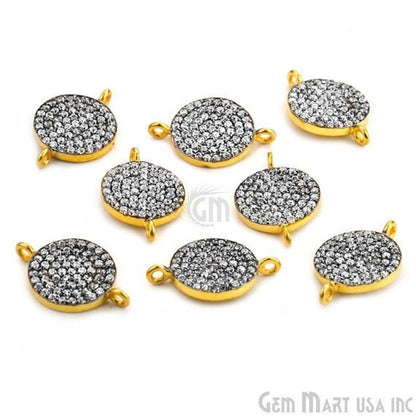 Coin' CZ Pave 18x12mm Gold Vermeil Charm for Bracelet & Pendants - GemMartUSA