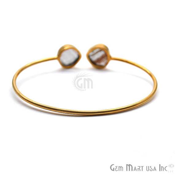 Copper Infused 12mm Heart Shape Adjustable Gold Plated Stacking Bangle Bracelet - GemMartUSA
