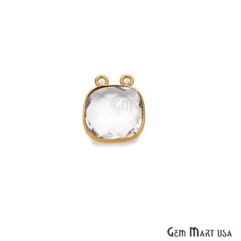 Cushion 14mm Cat Bail Gold Bezel Gemstone Connector (Pick Stone & Lot Size)