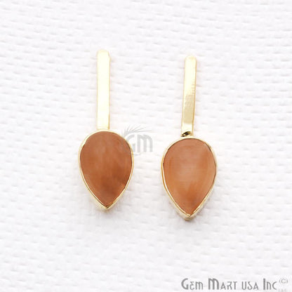 Pear Shape 9x27mm Gold Plated Gemstone Dangle Stud Earrings (Pick your Gemstone) (90174-1) - GemMartUSA