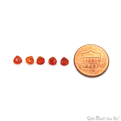 Carnelian Drop Gemstone, 5mm, 5pc, 100% Natural Faceted Loose Gems, August Birthstone