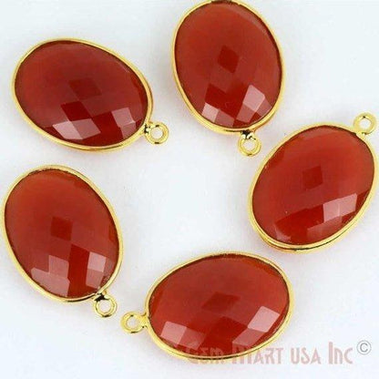 Oval 15x20mm Single Bail Gold Bezel Gemstone Connector