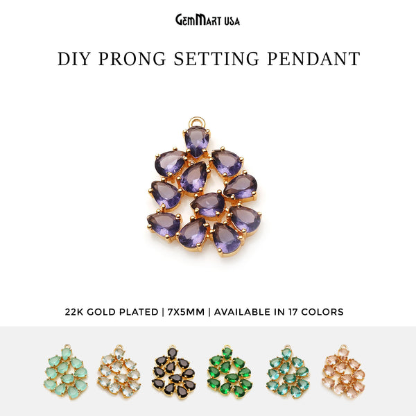 DIY Gemstone 31x22mm Gold...