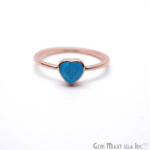Rose Gold Plated Heart Shape Single Gemstone Solitaire Ring (CP-12009) - GemMartUSA