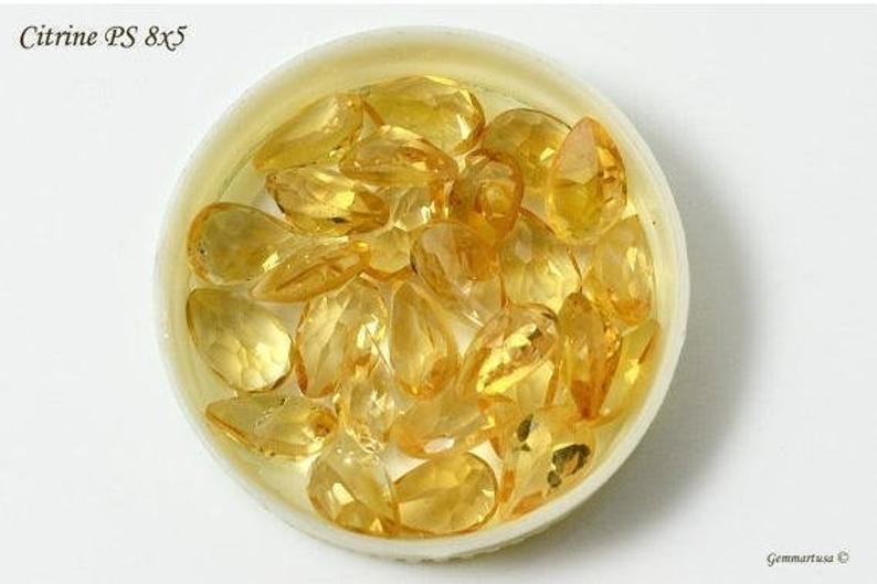 20Cts Wholesale Citrine Pears Shape 5x8mm Loose Gemstones - GemMartUSA