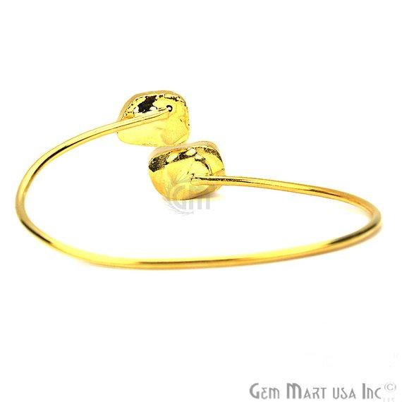 Elegant Adjustable Double Druzy Gemstone Bangle Bracelet - GemMartUSA