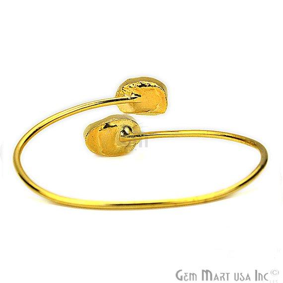 Elegant Adjustable Double Druzy Gemstone Bangle Bracelet - GemMartUSA