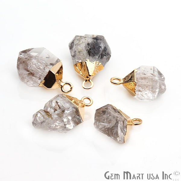 Rough Herkimer 10x15mm Gold...