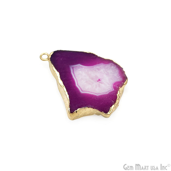 Agate Slice 19x27mm Gold...
