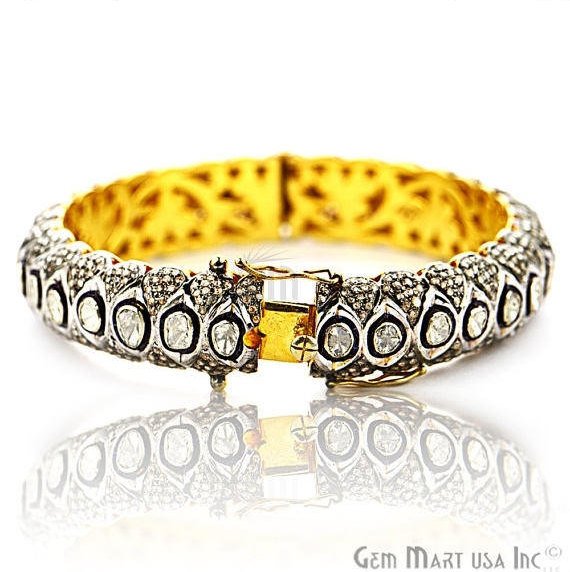 Victorian Estate Bangle, 5.30 cts Sliced Diamond, With 9.62 cts of Diamond as Accent Stone - GemMartUSA (763539357743)
