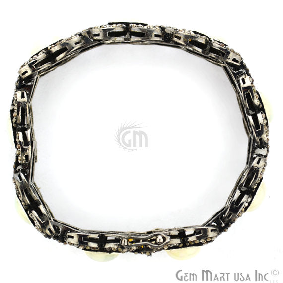 Victorian Estate Bracelet, 15 cts Ethiopian Opal, With 6.25 cts of Diamond as Accent Stone (DR-12175) - GemMartUSA (763541848111)