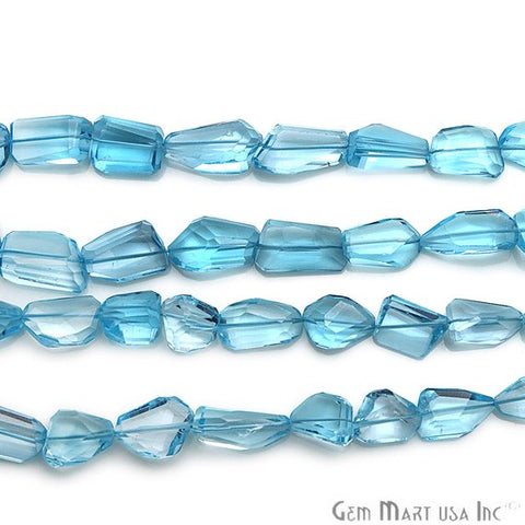 Natural Blue Topaz 17x12mm Gemstone Rondelle Beads - GemMartUSA
