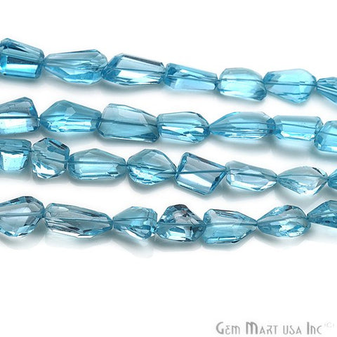 Natural Blue Topaz 17x12mm Gemstone Rondelle Beads - GemMartUSA