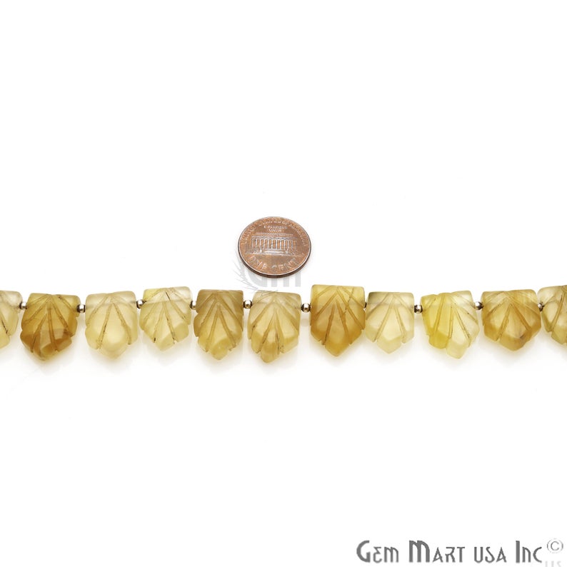 Olive Opal Pentagon 18x13mm Crafting Beads Gemstone Strands 8 Inch - GemMartUSA